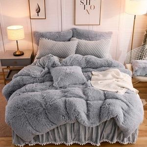 Luxury Plush Shaggy Duvet Cover Set TWIN